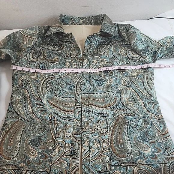 Hand Crafted Sewn Womens Paisley Floral Duster Matching Pants Slacks and Hat